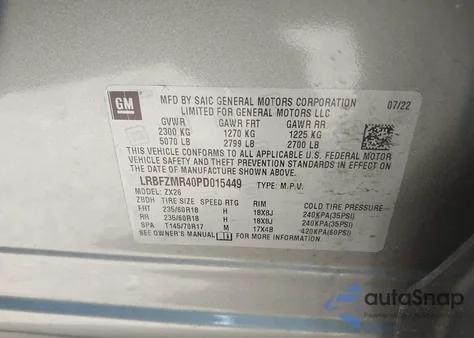 2023 Buick Envision Preferred Awd z USA, uszkodzony, nr VIN LRBFZMR40PD015449